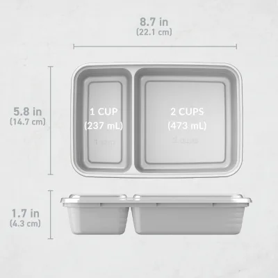 Bentgo Prep 2-Compartment Meal Prep Containers (20-Piece)
