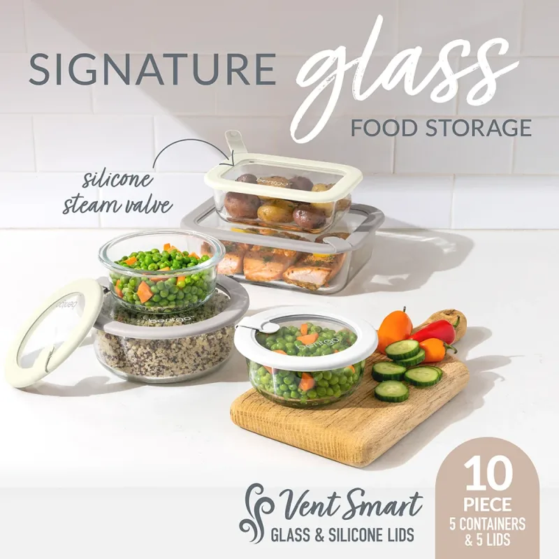 Bentgo Signature Glass Food Storage Set (10-Piece)
