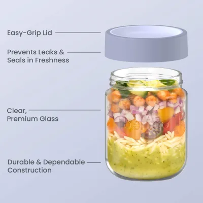 Bocaux alimentaires en verre étanches Bentgo (bocaux de 16 fl oz)