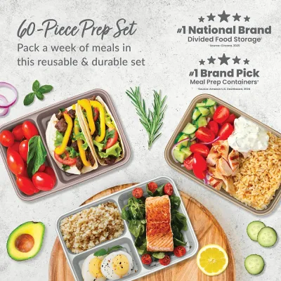 Bentgo Prep Kit de preparación de comidas de 60 piezas
